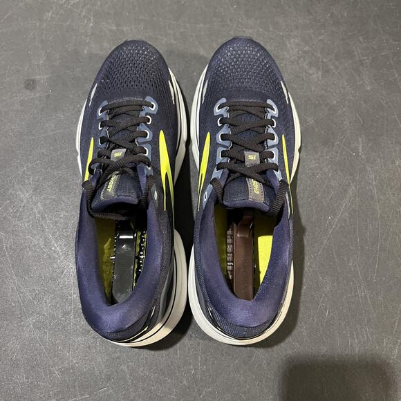 Brooks Ghost 15 Running Shoes Mens Size 9.5 Navy Blue Yellow 110393 1D 429 - Picture 8 of 10